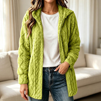 Freizeit-Plüschkapuzenjacke für Damen