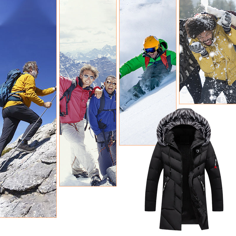📢🎉50%Rabatt!!!🛍️✨Tolles Geschenk - Warme, lange Kapuzenjacke für Männer für kaltes Wetter