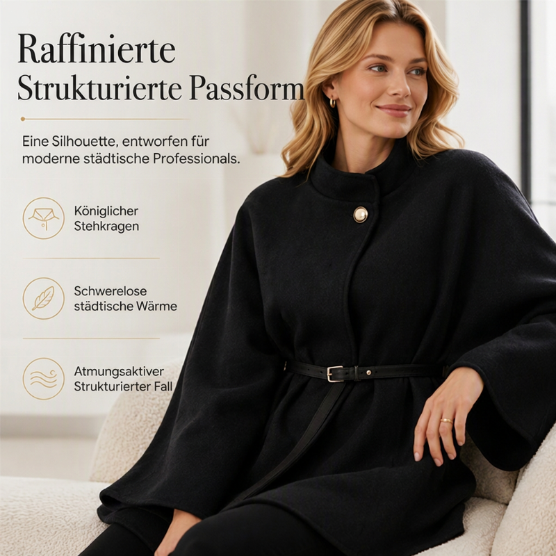 📢🎉50%Rabatt!!!🛍️✨Eleganter Damen-Cape-Mantel mit Stehkragen