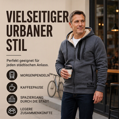 Warm gefütterte Kapuzenjacke für Herren für den Winter
