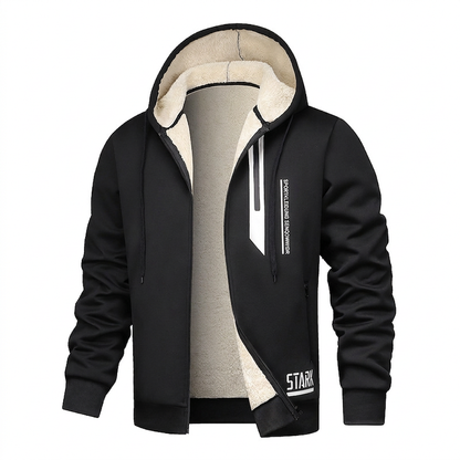 Warm gefütterte Kapuzenjacke für Herren für den Winter