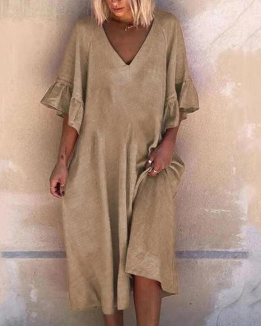 Valerie | Lockeres Kleid mit V-Ausschnitt