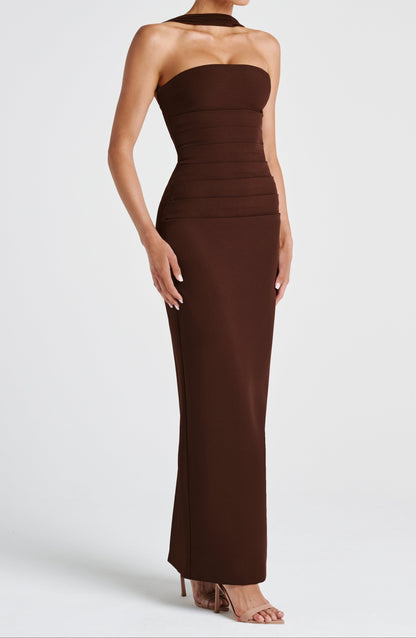 Mafalda Maxi Dress – Plum Brown