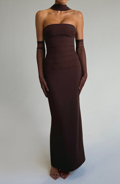Mafalda Maxi Dress – Plum Brown