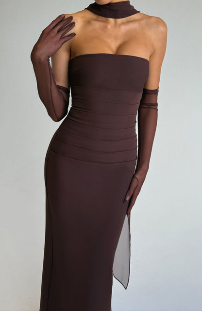 Mafalda Maxi Dress – Plum Brown