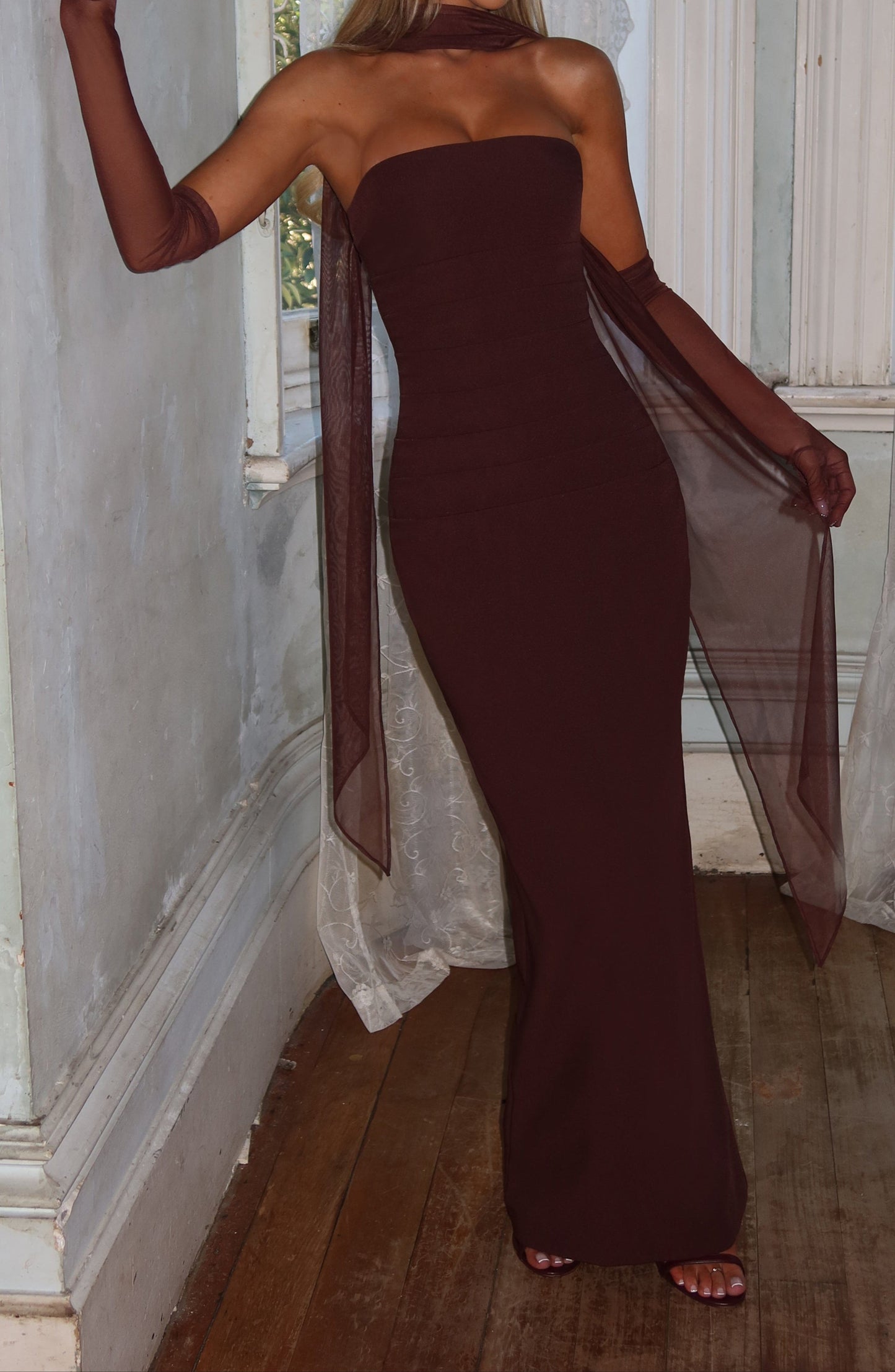 Mafalda Maxi Dress – Plum Brown